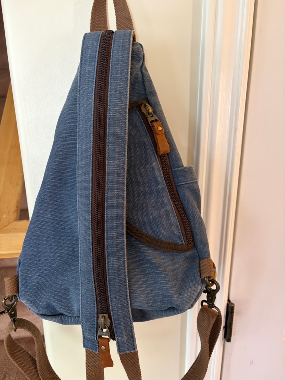 Denim Sling Backpack Bag - Picture 3 of 8